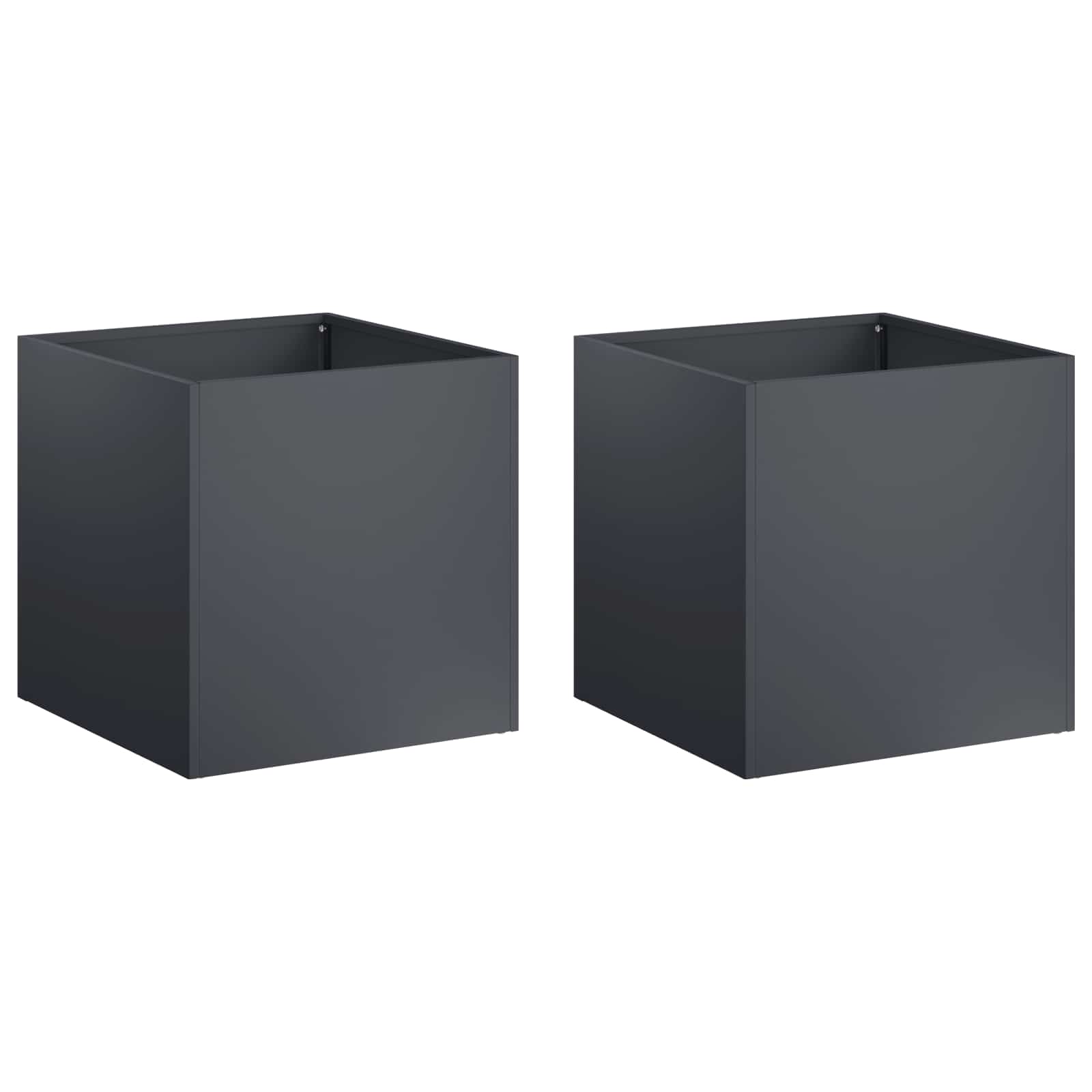 vidaXL Garden Planter 2 pcs Anthracite 45 x 45 x 45 cm 2