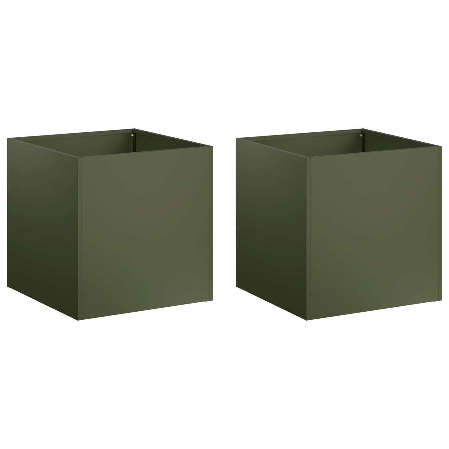 vidaXL Garden Planter 2 pcs Olive Green 45 x 45 x 45 cm 2