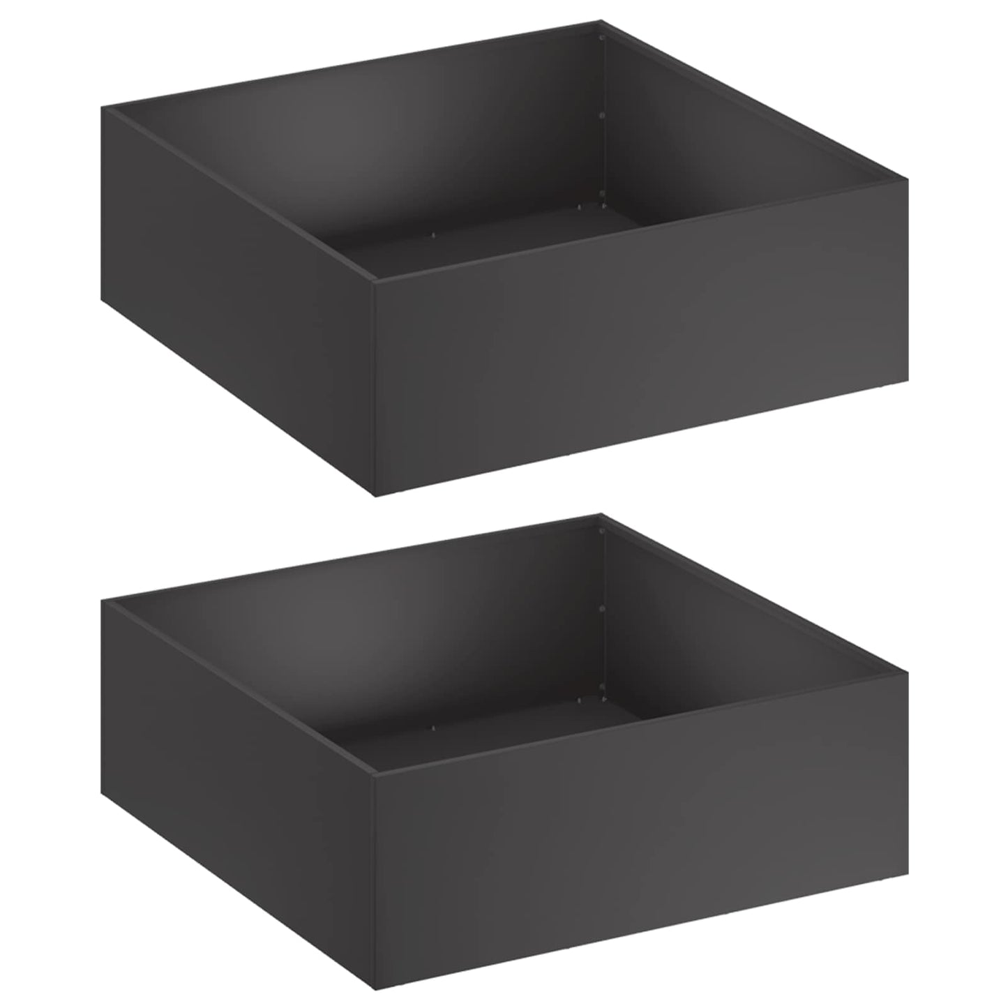 vidaXL Garden Planter 2 pcs Black 60 x 60 x 20 cm Cold-rolled Steel 2