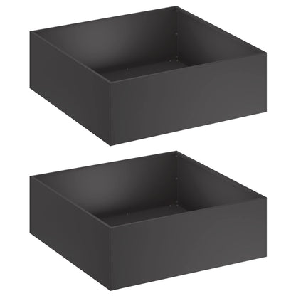 vidaXL Garden Planter 2 pcs Black 60 x 60 x 20 cm Cold-rolled Steel 2
