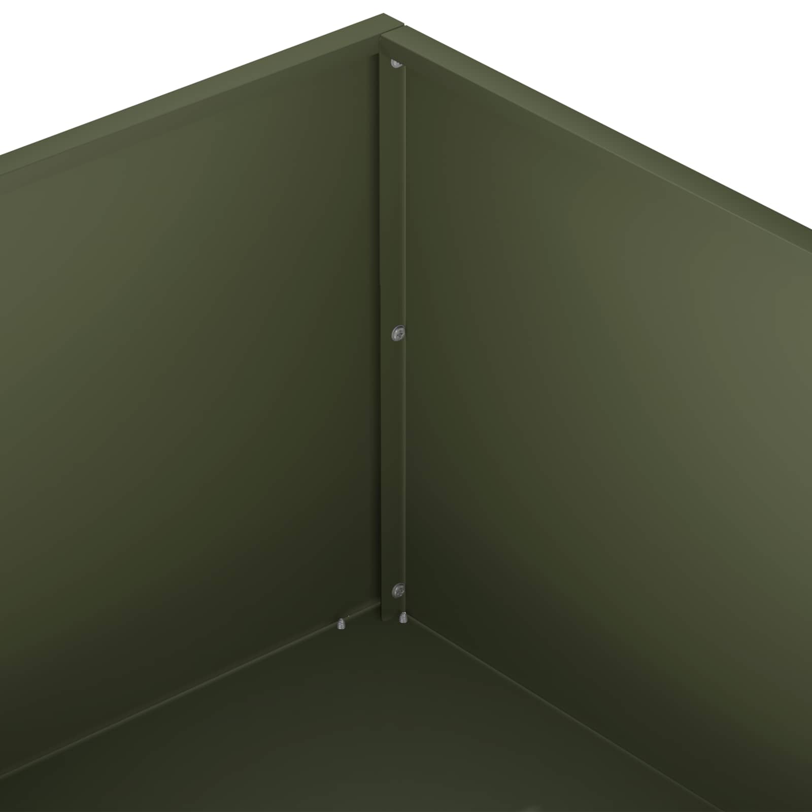 vidaXL Garden Planter Olive Green 60 x 60 x 20 cm Cold-rolled Steel 5
