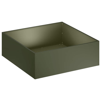 vidaXL Garden Planter Olive Green 60 x 60 x 20 cm Cold-rolled Steel 2
