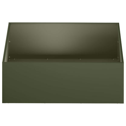 vidaXL Garden Planter Olive Green 60 x 60 x 20 cm Cold-rolled Steel 3