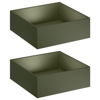 vidaXL Garden Planter 2 pcs Olive Green 60 x 60 x 20 cm 2