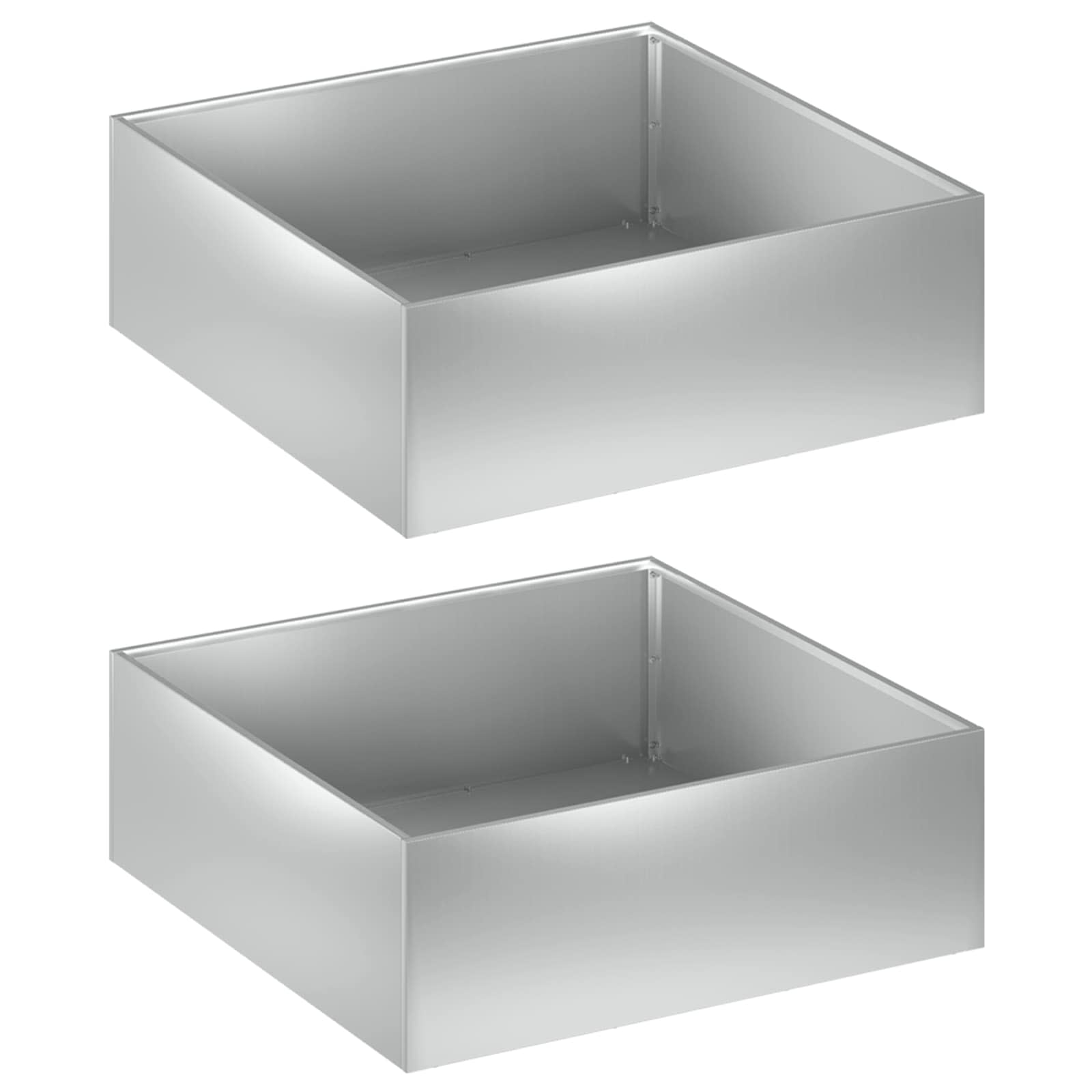 vidaXL Garden Planter 2 pcs Silver 60 x 60 x 20 cm Galvanised Steel 2
