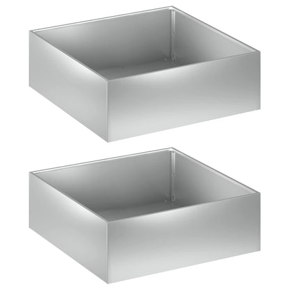 vidaXL Garden Planter 2 pcs Silver 60 x 60 x 20 cm Galvanised Steel 2