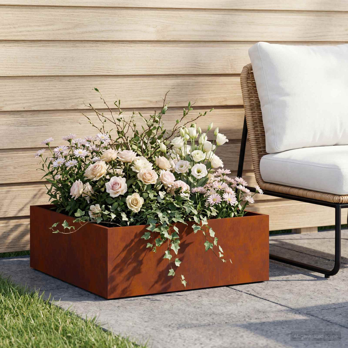 vidaXL Garden Planter Rusty Weathering Steel Height 20 cm