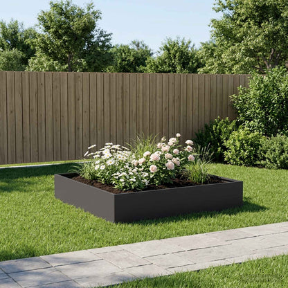 vidaXL Garden Planter Black 80 x 80 x 20 cm Cold-rolled Steel 1