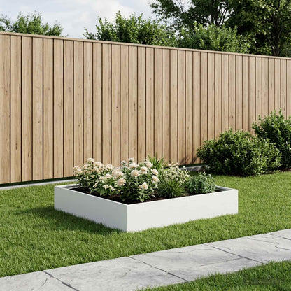 vidaXL Garden Planter White 80 x 80 x 20 cm Cold-rolled Steel 1