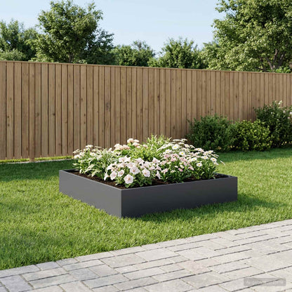 vidaXL Garden Planter Anthracite 80 x 80 x 20 cm Cold-rolled Steel 1