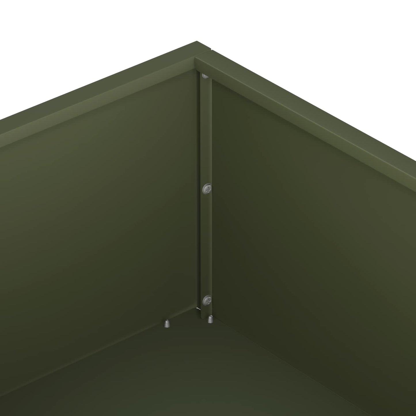 vidaXL Garden Planter Olive Green 80 x 80 x 20 cm Cold-rolled Steel 5