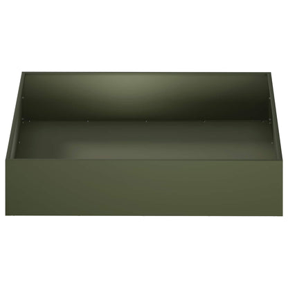 vidaXL Garden Planter Olive Green 80 x 80 x 20 cm Cold-rolled Steel 3