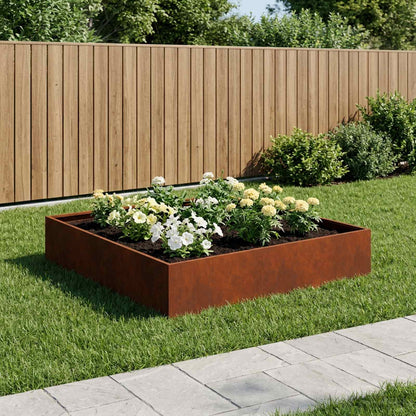 vidaXL Garden Planter Rusty 80 x 80 x 20 cm Weathering Steel 1