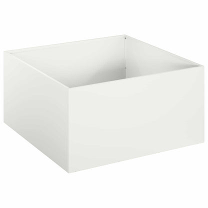 vidaXL Garden Planter 2 pcs White 40 x 40 x 30 cm Cold-rolled Steel 3
