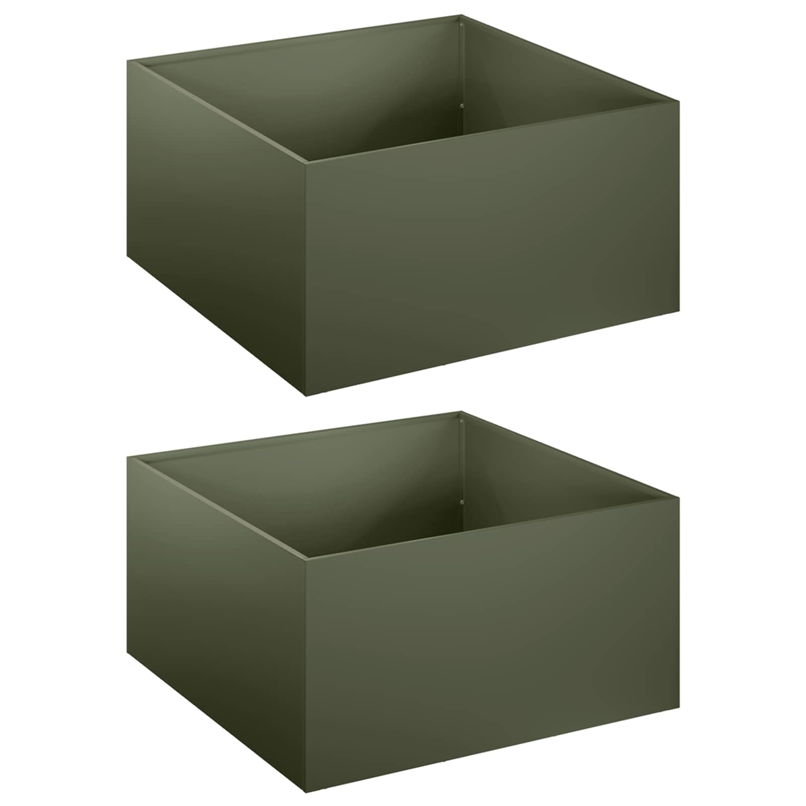 vidaXL Garden Planter 2 pcs Olive Green 40 x 40 x 30 cm 2
