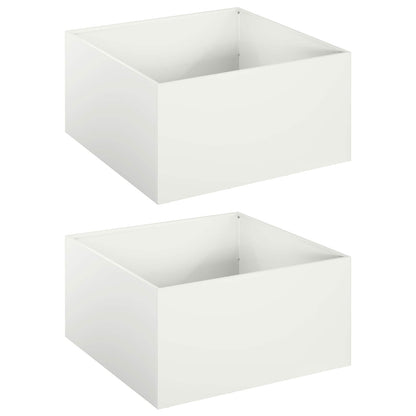 vidaXL Garden Planter 2 pcs White 60 x 60 x 30 cm Cold-rolled Steel 2