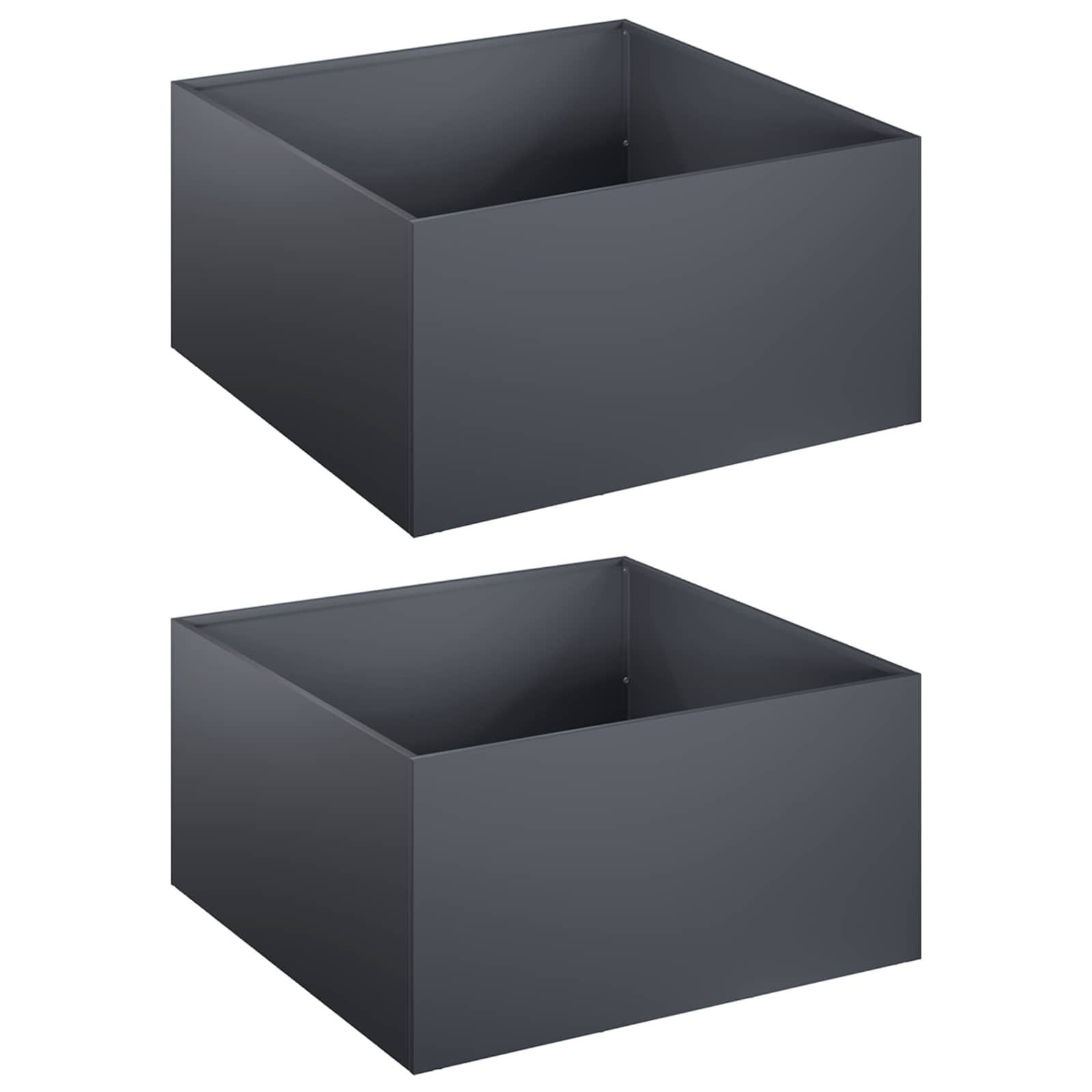 vidaXL Garden Planter 2 pcs Anthracite 60 x 60 x 30 cm 2