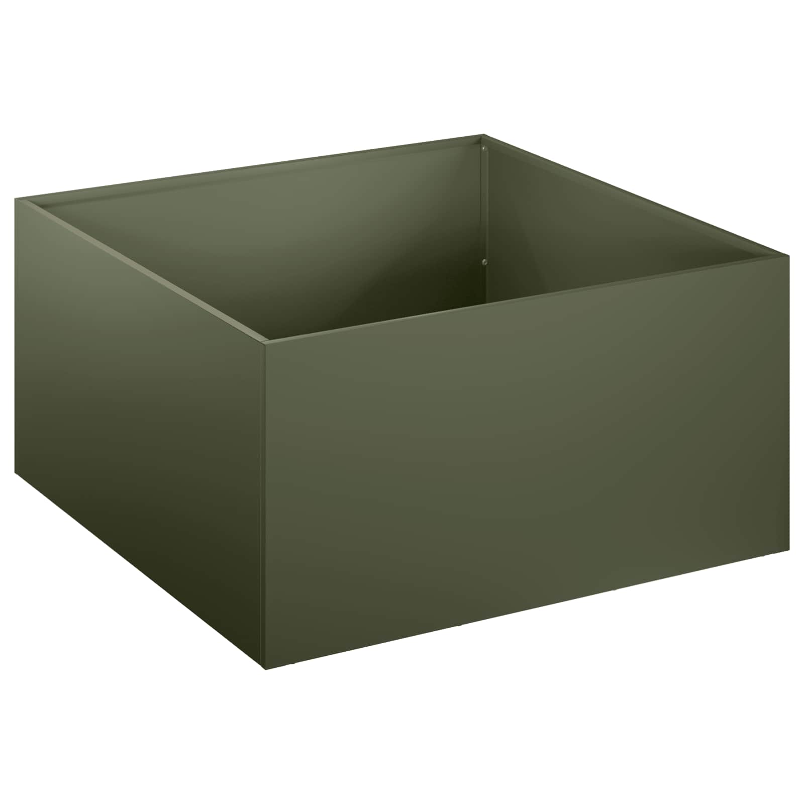 vidaXL Garden Planter Olive Green 60 x 60 x 30 cm Cold-rolled Steel 2