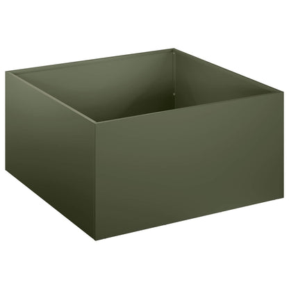 vidaXL Garden Planter Olive Green 60 x 60 x 30 cm Cold-rolled Steel 2