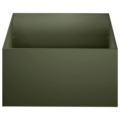 vidaXL Garden Planter Olive Green 60 x 60 x 30 cm Cold-rolled Steel 3