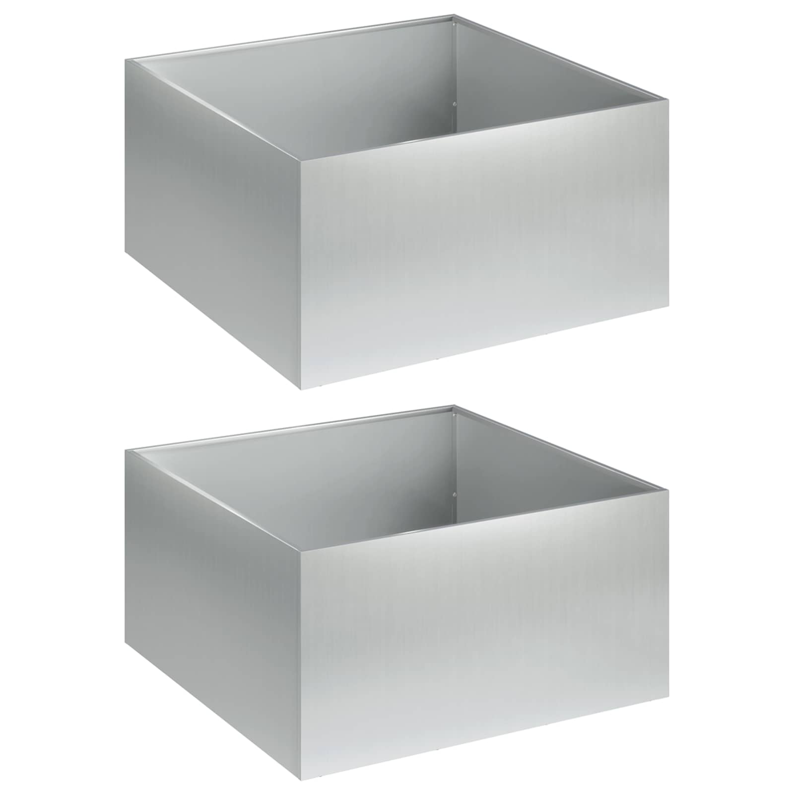 vidaXL Garden Planter 2 pcs Silver 60 x 60 x 30 cm Galvanised Steel 2
