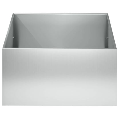 vidaXL Garden Planter 2 pcs Silver 60 x 60 x 30 cm Galvanised Steel 4