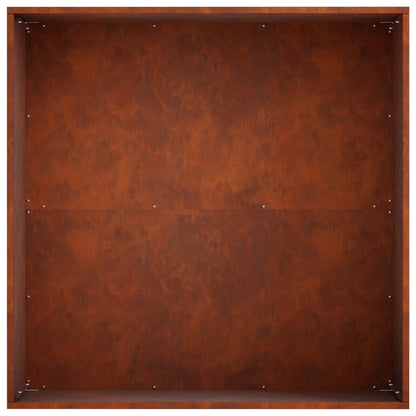 vidaXL Garden Planter 2 pcs Rusty 60 x 60 x 30 cm Weathering Steel 6