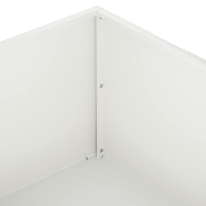 vidaXL Garden Planter White 80 x 80 x 30 cm Cold-rolled Steel 5