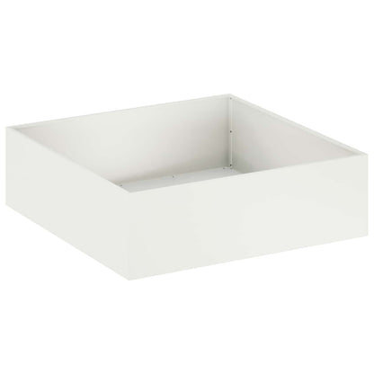 vidaXL Garden Planter White 80 x 80 x 30 cm Cold-rolled Steel 2