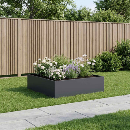 vidaXL Garden Planter Anthracite 80 x 80 x 30 cm Cold-rolled Steel 1