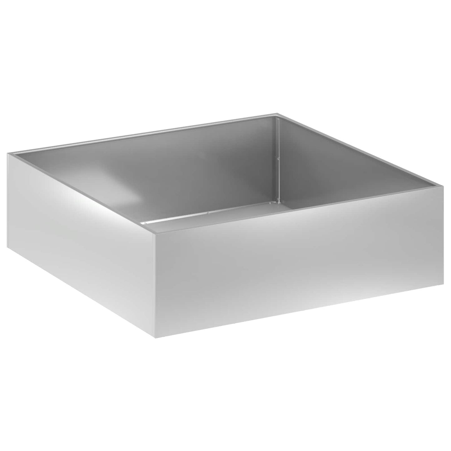 vidaXL Garden Planter Silver 80 x 80 x 30 cm Galvanised Steel 2