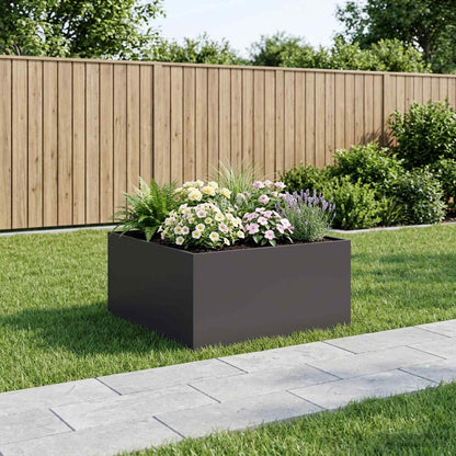 vidaXL Garden Planter Black 60 x 60 x 40 cm Cold-rolled Steel 1