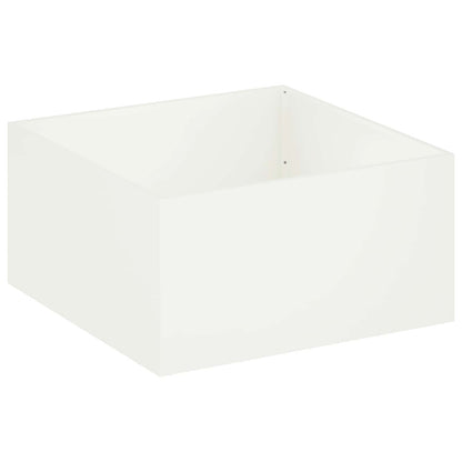vidaXL Garden Planter White 60 x 60 x 40 cm Cold-rolled Steel 2