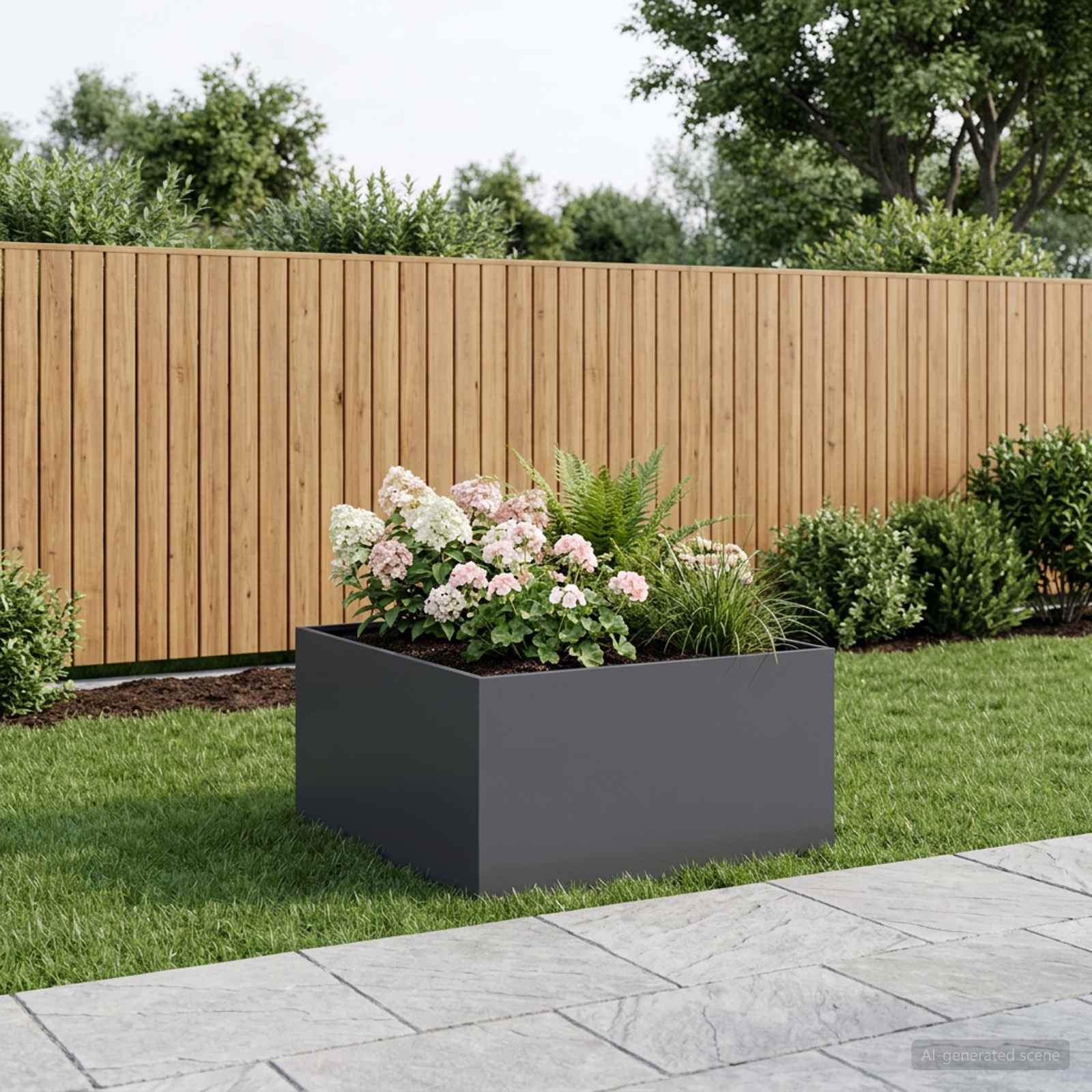 vidaXL Garden Planter Anthracite 60 x 60 x 40 cm Cold-rolled Steel 1