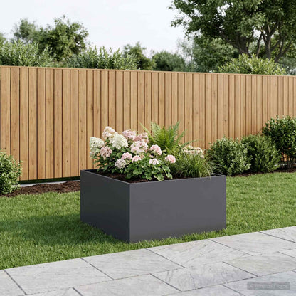 vidaXL Garden Planter Anthracite 60 x 60 x 40 cm Cold-rolled Steel 1