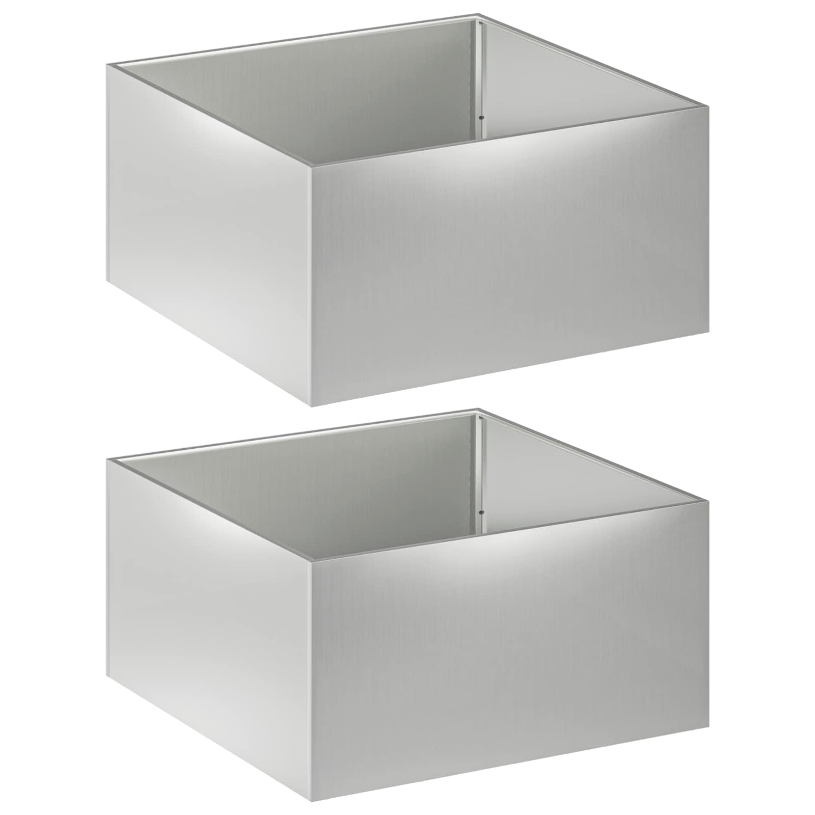 vidaXL Garden Planter 2 pcs Silver 60 x 60 x 40 cm Galvanised Steel 2