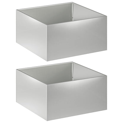 vidaXL Garden Planter 2 pcs Silver 60 x 60 x 40 cm Galvanised Steel 2