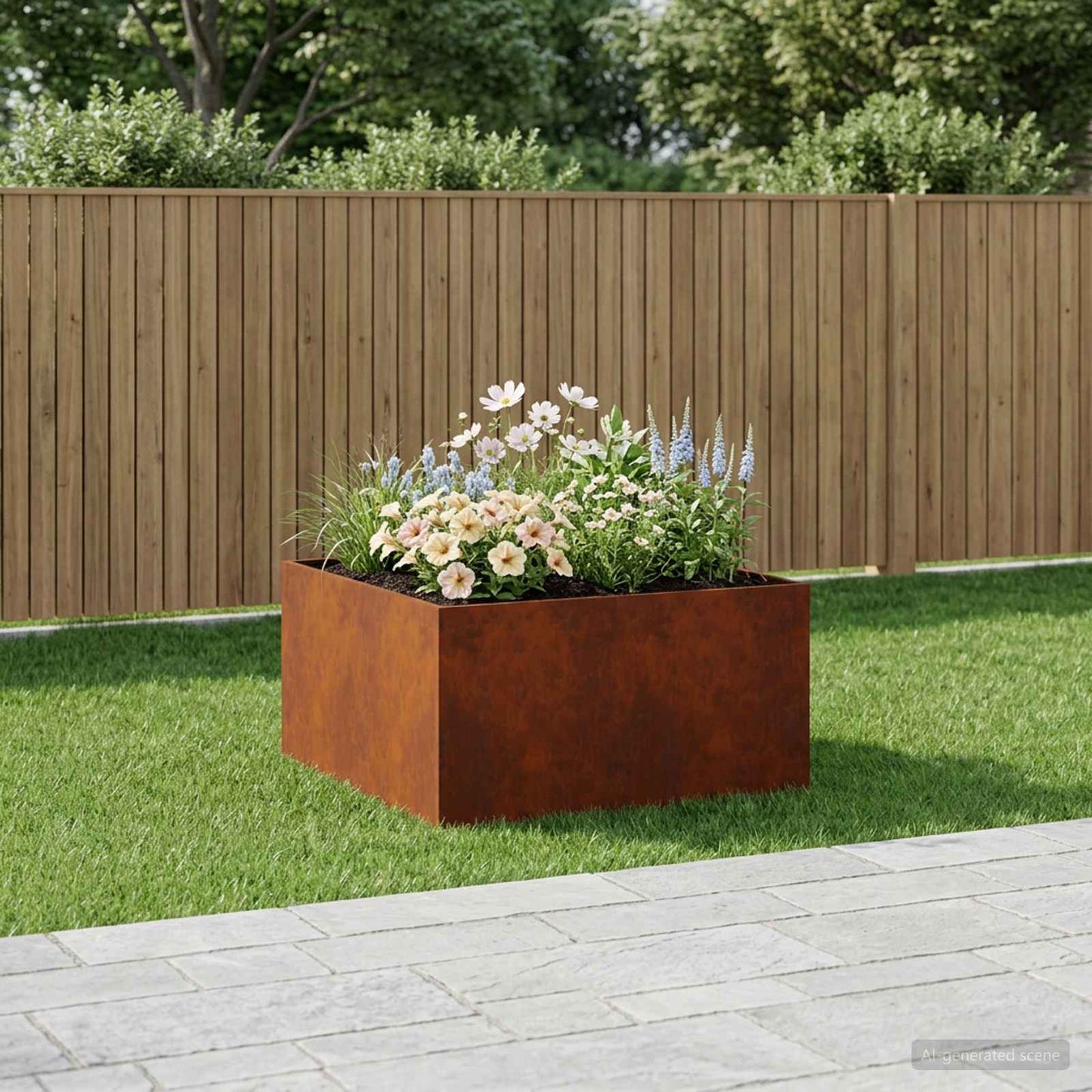 vidaXL Garden Planter Rusty 80 x 80 x 40 cm Weathering Steel 1