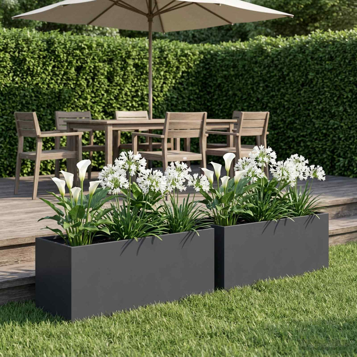 Garden Planter 2 pcs Anthracite