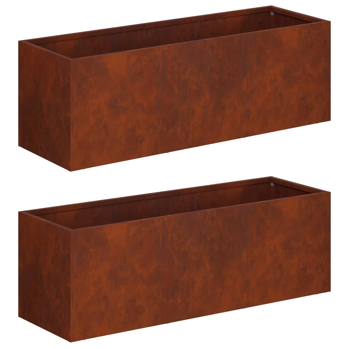 Garden Planter 2 pcs Rusty Weathering Steel