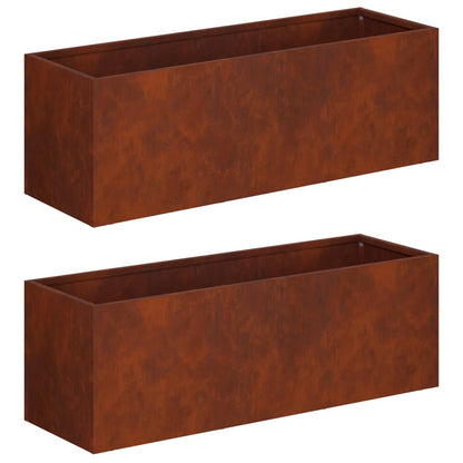 Garden Planter 2 pcs Rusty Weathering Steel