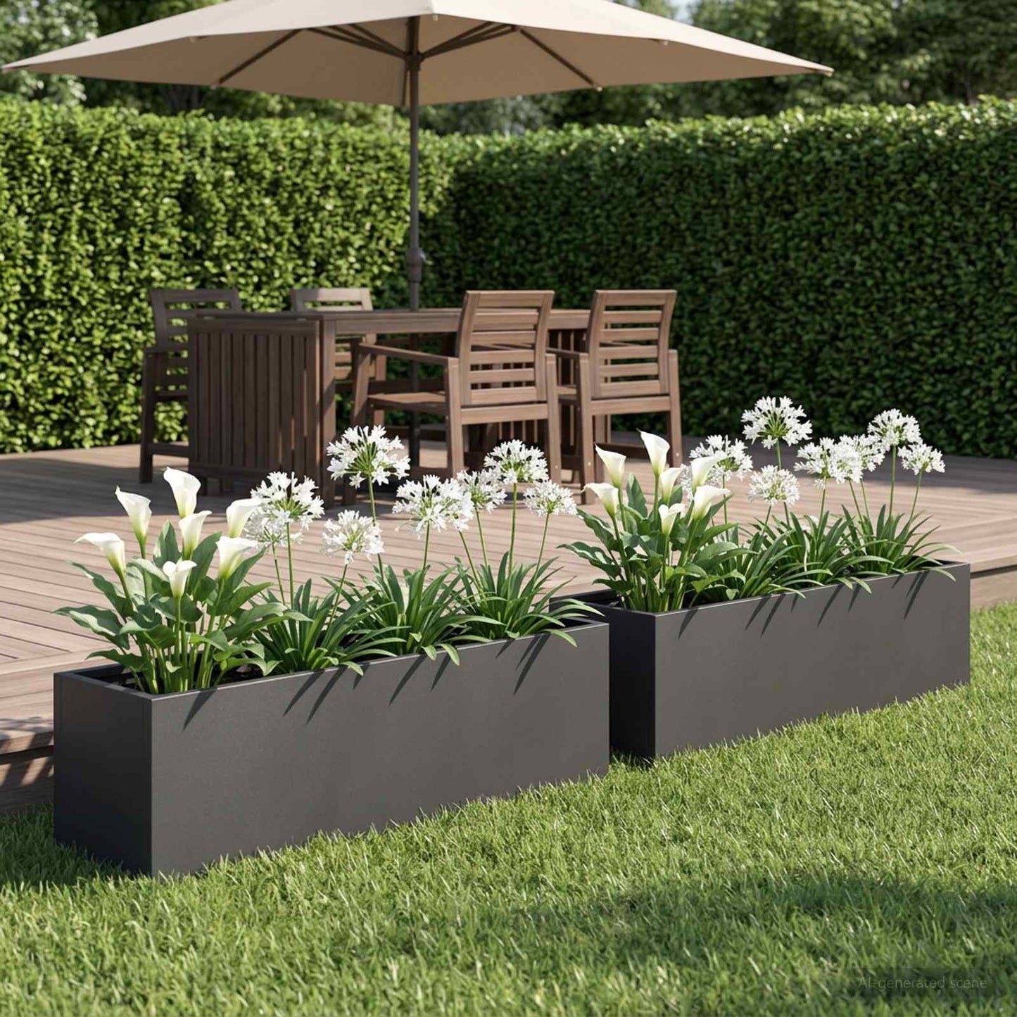 vidaXL Garden Planter 2 pcs Black 80 x 20 x 20 cm Cold-rolled Steel 1