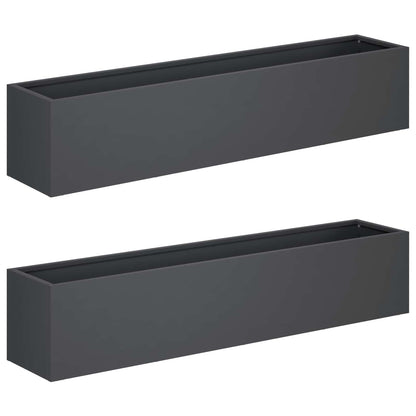 vidaXL Garden Planter 2 pcs Anthracite 80 x 20 x 20 cm 2