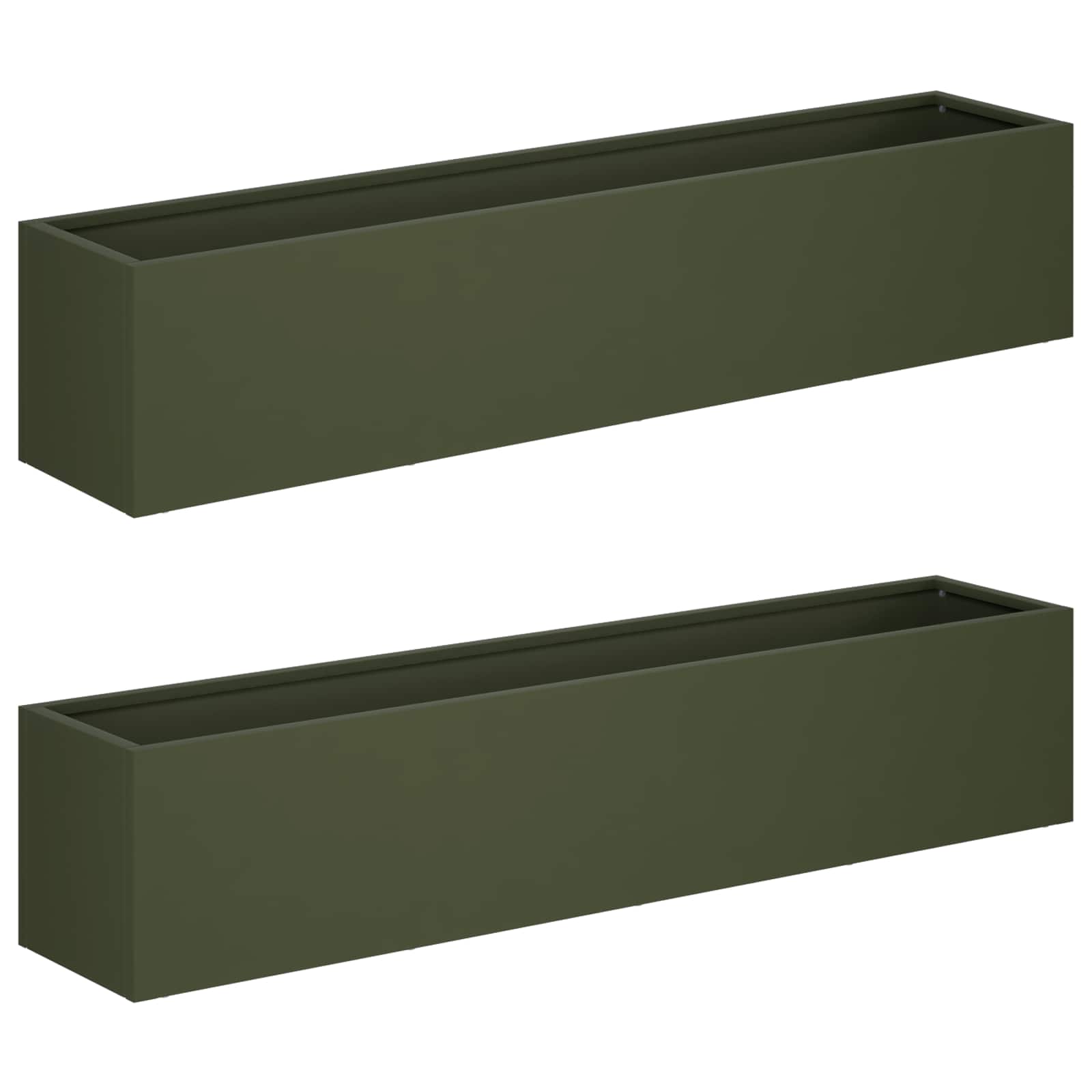 vidaXL Garden Planter 2 pcs Olive Green 80 x 20 x 20 cm 2