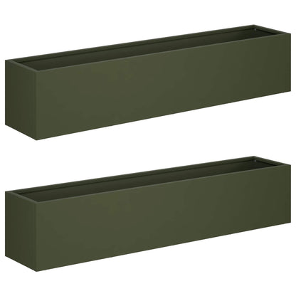 vidaXL Garden Planter 2 pcs Olive Green 80 x 20 x 20 cm 2