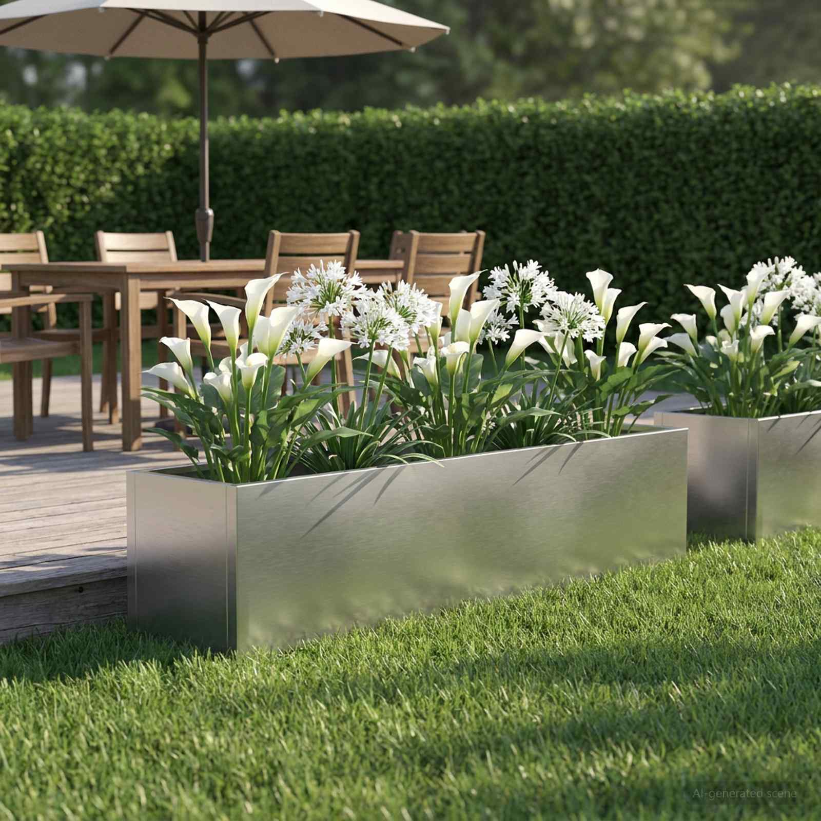 vidaXL Garden Planter Silver 80 x 20 x 20 cm Stainless Steel 1