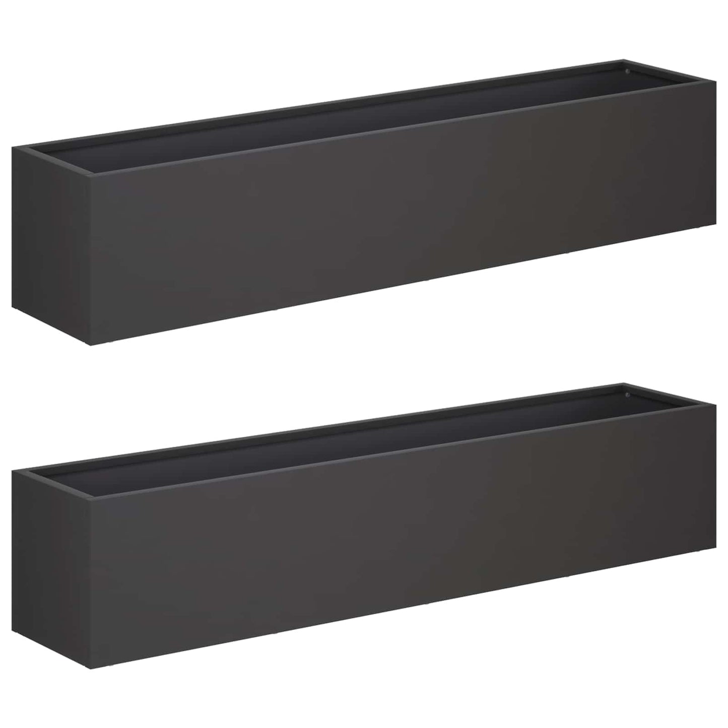 vidaXL Garden Planter 2 pcs Black 100 x 20 x 20 cm Cold-rolled Steel 2