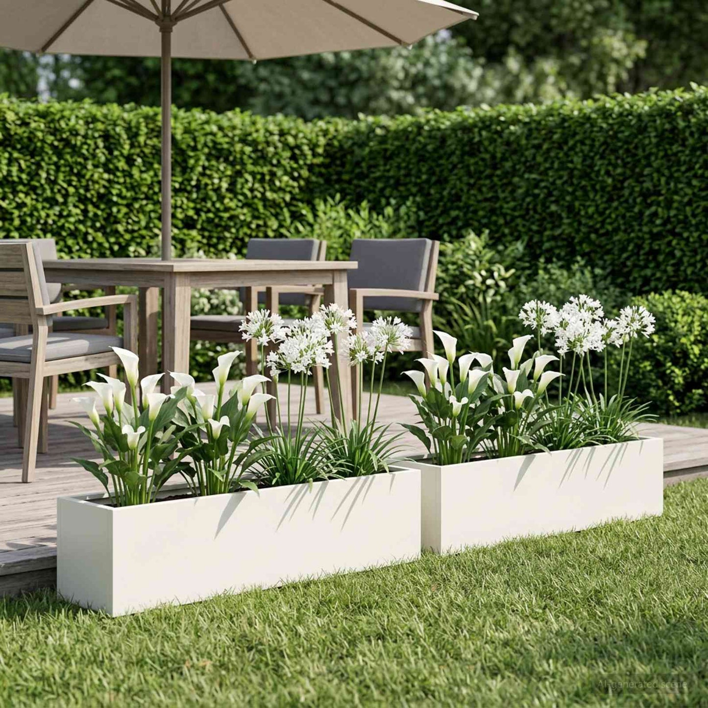 vidaXL Garden Planter 2 pcs White 100 x 20 x 20 cm Cold-rolled Steel 1