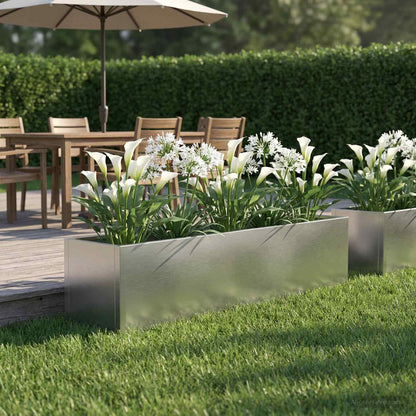 vidaXL Garden Planter Silver 100 x 20 x 20 cm Stainless Steel 1