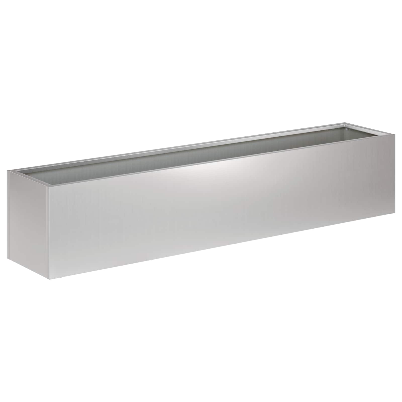 vidaXL Garden Planter 2 pcs Silver 100 x 20 x 20 cm Galvanised Steel 3